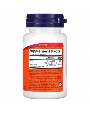 NOW Foods, витамин B12, 1000 мкг, 100 пастилок